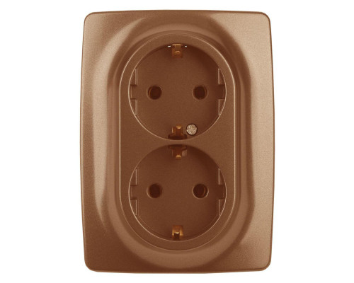 Розетка ЭРА 12 2x2P E Schuko со шторками 16A 250V 12-2108-14 Б0036450