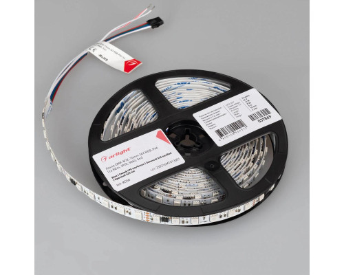 Светодиодная лента Arlight 16W/m 72LED/m 5060SMD разноцветный 5М DMX-B72-10mm 24V 037869 Светодиодная лента Arlight 16W/m 72LED/m 5060SMD разноцветный 5М DMX-B72-10mm 24V 037869