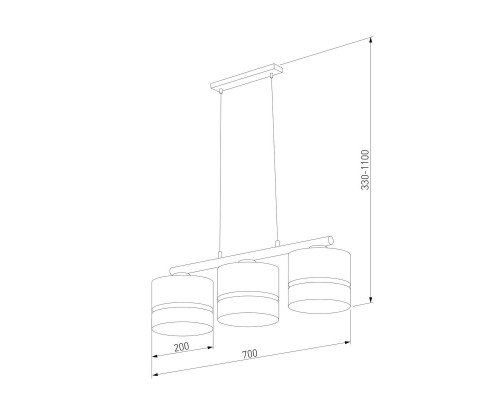 Подвесная люстра TK Lighting 6545 6456 Paglia Black