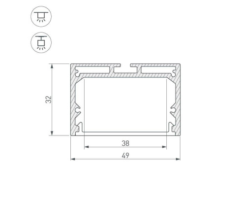 Профиль Arlight SL-LINE-4932-2000 ANOD 019308 Профиль Arlight SL-LINE-4932-2000 ANOD 019308