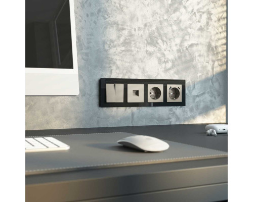 Выключатель двухклавишный проходной (дымчатый) W1222004/ a069458 Выключатель двухклавишный проходной (дымчатый) W1222004/ a069458