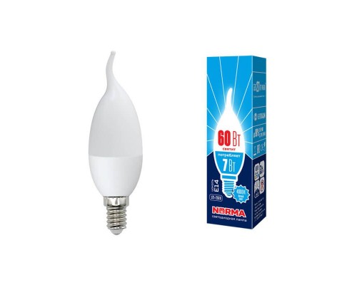 Лампа светодиодная E14 7W 3000K матовая LED-CW37-7W/WW/E14/FR/NR UL-00003801 Лампа светодиодная E14 7W 3000K матовая LED-CW37-7W/WW/E14/FR/NR UL-00003801