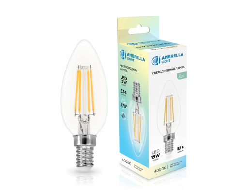 Лампа светодиодная Свеча C35 15W 4000K Ambrella light Bulding 351514 Лампа светодиодная Свеча C35 15W 4000K Ambrella light Bulding 351514