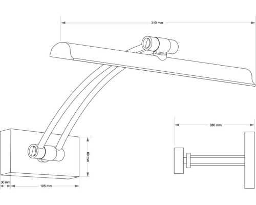 Подсветка для картин и зеркал KUTEK ELVE ELV-PODS-1(ZM)380-DL