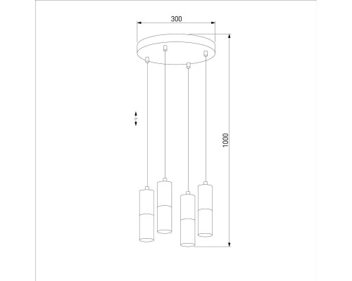 Подвесная люстра TK Lighting 4364 Elit Black