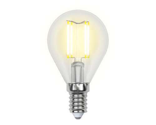 Лампа светодиодная филаментная Uniel E14 6W 3000K прозрачная LED-G45-6W/WW/E14/CL GLA01TR UL-00002201 Лампа светодиодная филаментная Uniel E14 6W 3000K прозрачная LED-G45-6W/WW/E14/CL GLA01TR UL-00002201