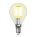 Лампа светодиодная филаментная Uniel E14 6W 3000K прозрачная LED-G45-6W/WW/E14/CL GLA01TR UL-00002201