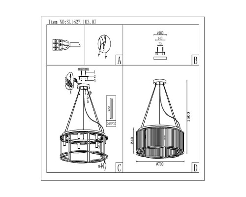 Подвесная люстра ST Luce Velletri SL1627.103.07