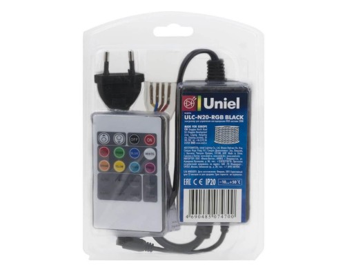 Контроллер для светодиодных RGB лент Uniel ULC-N20-RGB Black 10800 Контроллер для светодиодных RGB лент Uniel ULC-N20-RGB Black 10800