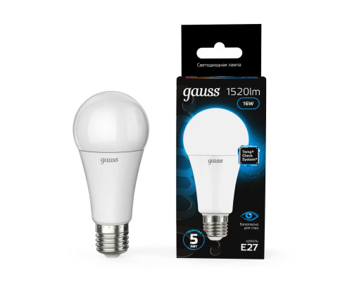 Лампа светодиодная Gauss E27 16W 6500K матовая 102502316 Лампа светодиодная Gauss E27 16W 6500K матовая 102502316
