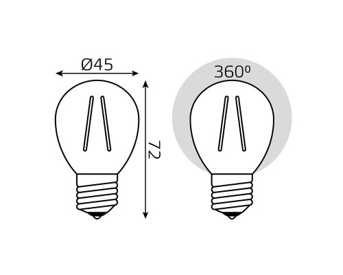 Лампа светодиодная филаментная Gauss E27 11W 4100K прозрачная 105802211