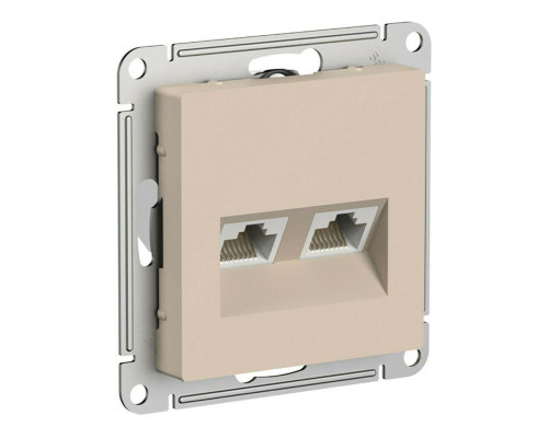 Розетка компьютерная 2xRJ45 Systeme Electric AtlasDesign кат. 5Е песочный ATN001285 Розетка компьютерная 2xRJ45 Systeme Electric AtlasDesign кат. 5Е песочный ATN001285