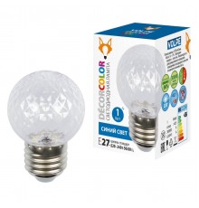 Лампа светодиодная E27 1W прозрачная LED-D45-1W/BLUE/E27/CL/С PINEAPPLE UL-00010066