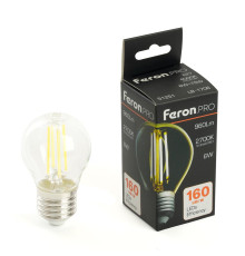 Лампа светодиодная Feron.PRO LB-1706 Шарик E27 960LM 6W 175-265V 2700K 51250