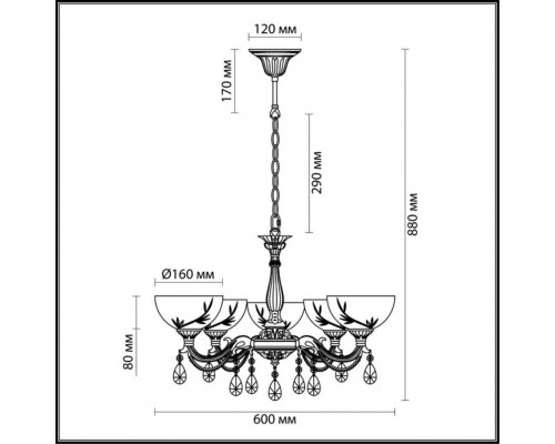 Подвесная люстра Lumion Classi Nora 2958/5 Подвесная люстра Lumion Classi Nora 2958/5
