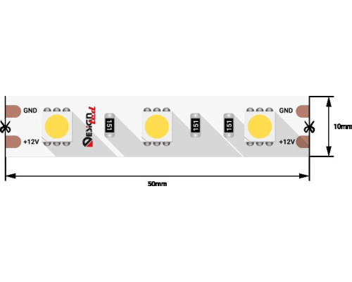 Светодиодная влагозащищенная лента DesignLed 14,4W/m 60LED/m 5050SMD теплый белый 5M 000516