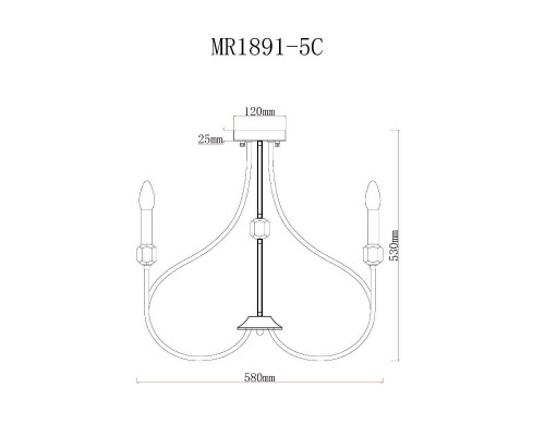 Потолочная люстра MyFar Lena MR1891-5C