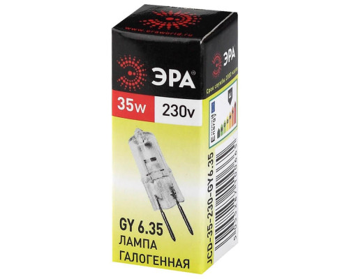 Лампа галогенная ЭРА GY6.35 35W 2700K прозрачная GY6.35-JCD-35W-230V C0027373 Лампа галогенная ЭРА GY6.35 35W 2700K прозрачная GY6.35-JCD-35W-230V C0027373