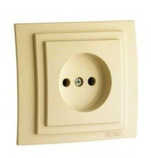 Розетка 2К Mono Electric Larissa 16A 250V винтовое подключение крем 103-171722-116