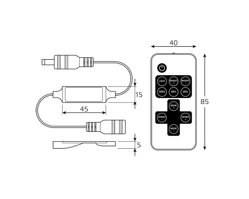 Диммер для светодиодной ленты Gauss LED 12V 72W BT600 Диммер для светодиодной ленты Gauss LED 12V 72W BT600