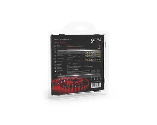 Светодиодная лента Gauss 4,8W/m 60LED/m 2835SMD красный 5M 312000705 Светодиодная лента Gauss 4,8W/m 60LED/m 2835SMD красный 5M 312000705