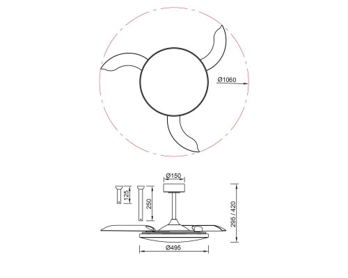 Люстра-вентилятор Mantra SLIM FAN 9055