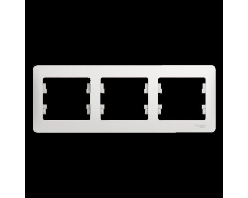 Рамка 3-постовая Systeme Electric Glossa белая GSL000103