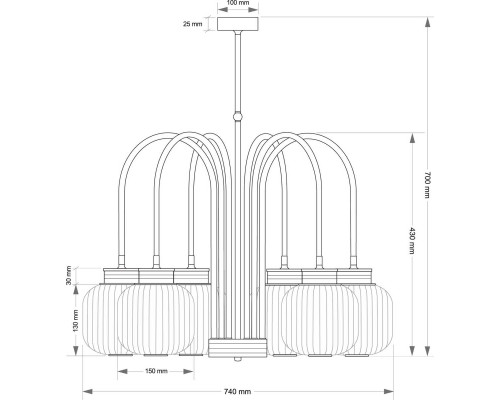 Подвесной светильник KUTEK ALBA ALB-ZW-6(ZM)