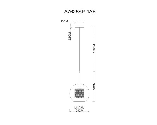 Подвесной светильник Arte Lamp Manchester A7630SP-1AB Подвесной светильник Arte Lamp Manchester A7630SP-1AB