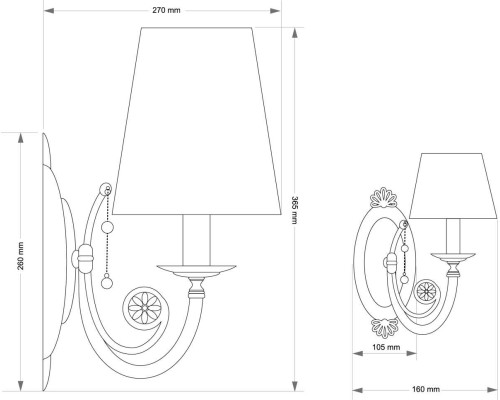 Настенный светильник KUTEK BIBIONE BIB-K-1(P/A) Настенный светильник KUTEK BIBIONE BIB-K-1(P/A)