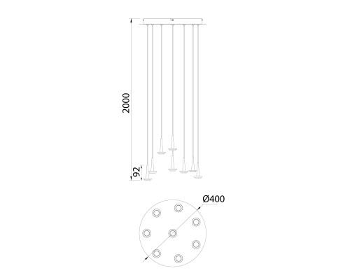 Подвесная светодиодная люстра Mantra Andromeda 8933+8PL
