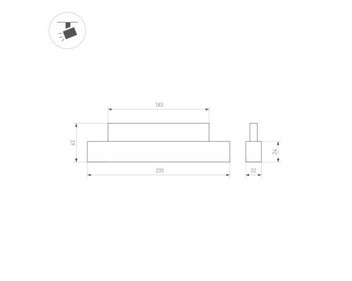 Трековый светодиодный светильник Arlight Mag-Orient-Laser-L235-8W Day4000 035845 Трековый светодиодный светильник Arlight Mag-Orient-Laser-L235-8W Day4000 035845