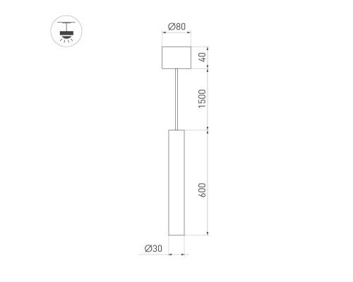 Подвесной светодиодный светильник Arlight SP-Pipe-Hang-L600-R30-9W Warm3000 038616 Подвесной светодиодный светильник Arlight SP-Pipe-Hang-L600-R30-9W Warm3000 038616