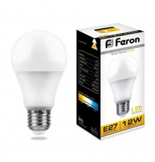 Лампа светодиодная Feron E27 12W 2700K Шар Матовая LB-93 25489