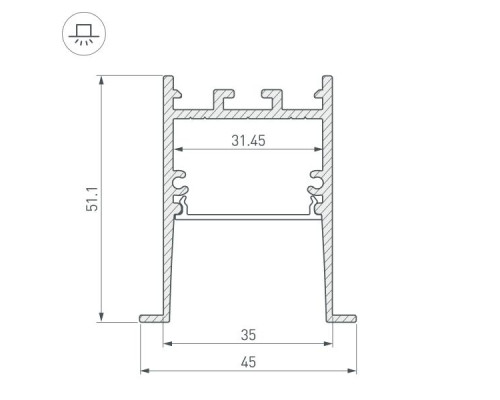 Профиль Arlight SL-Comfort-4551-F-2000 Anod Black 031766 Профиль Arlight SL-Comfort-4551-F-2000 Anod Black 031766