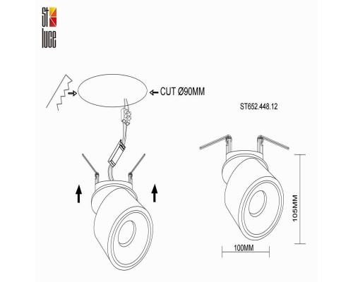 Встраиваемый светодиодный спот ST Luce ST652.448.12 Встраиваемый светодиодный спот ST Luce ST652.448.12