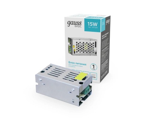 Блок питания Gauss 15W 12V IP20 BT500