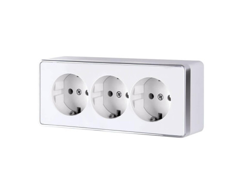 Розетка тройная с заземлением и шторками Werkel Gallant белый W5073101 4690389163913 Розетка тройная с заземлением и шторками Werkel Gallant белый W5073101 4690389163913