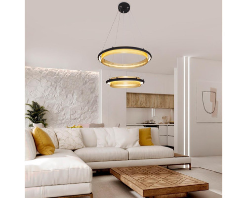 Подвесной светодиодный светильник Eurosvet Imperio 90241/2 черный/ золото Smart