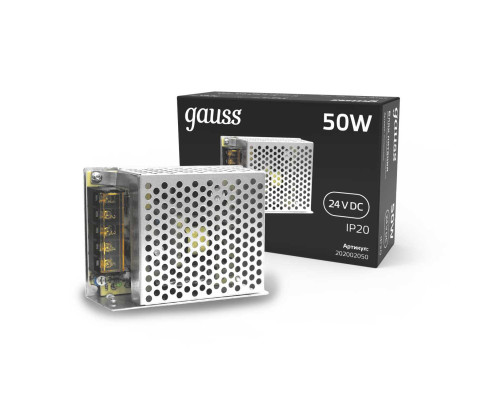 Блок питания Gauss 50W 24V IP20 202002050