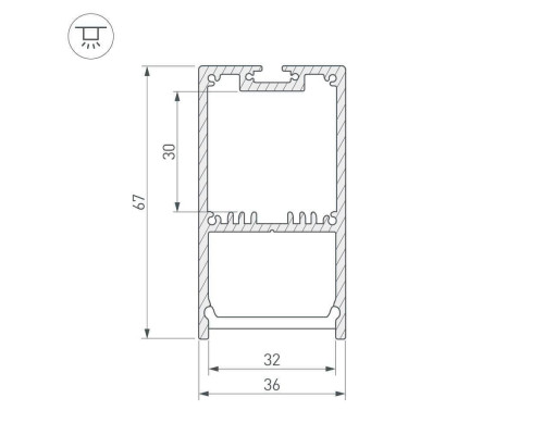 Профиль с рассеивателем Arlight SL-LINE-3667-2500 BLACK+OPAL 027987