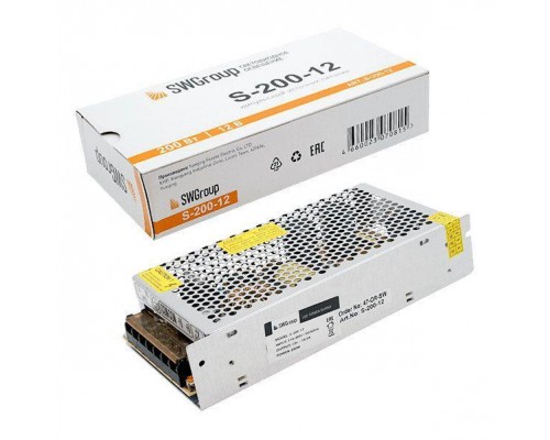 Блок питания SWG 12V 200W IP20 16,7A S-200-12 000109 Блок питания SWG 12V 200W IP20 16,7A S-200-12 000109