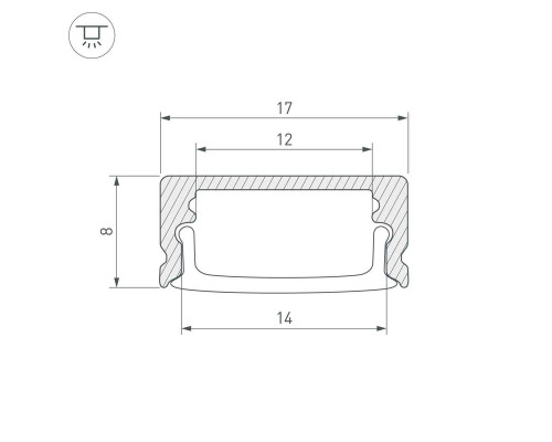 Профиль Arlight Line-1708-2000 Anod 040298 Профиль Arlight Line-1708-2000 Anod 040298