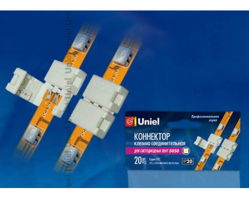 Коннектор для светодиодных лент 5050 Uniel UTC-L-2/B20-NNN White 020 06606 Коннектор для светодиодных лент 5050 Uniel UTC-L-2/B20-NNN White 020 06606