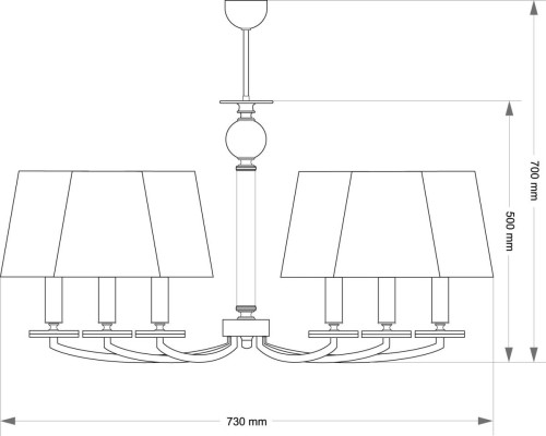 Подвесной светильник KUTEK ROSSANO ROS-ZW-6(BN/A)