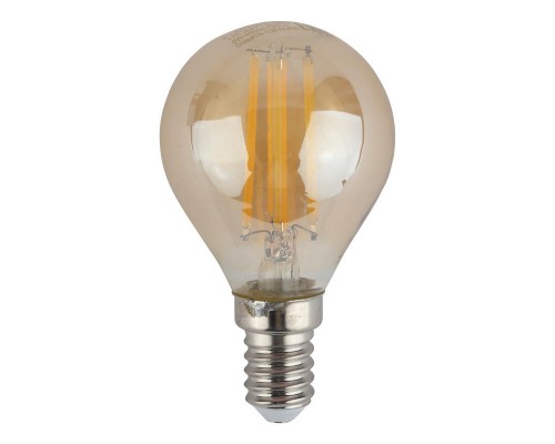 Лампа светодиодная филаментная ЭРА E14 9W 2700K золотая F-LED P45-9w-827-E14 gold Б0047022 Лампа светодиодная филаментная ЭРА E14 9W 2700K золотая F-LED P45-9w-827-E14 gold Б0047022