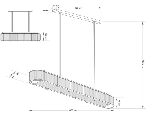 Подвесной светильник KUTEK LAVONE LAV-ZWO-6(ZM)1100/120 Подвесной светильник KUTEK LAVONE LAV-ZWO-6(ZM)1100/120