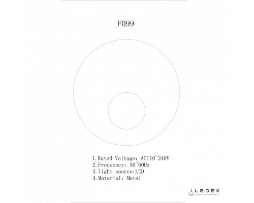 Настенный светодиодный светильник iLedex F099-9W-3000K WH-BK Настенный светодиодный светильник iLedex F099-9W-3000K WH-BK