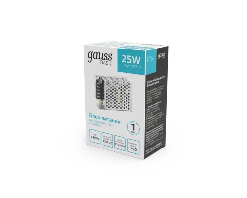 Блок питания Gauss 25W 12V IP20 BT501