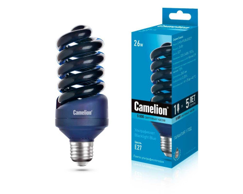 Лампа энергосберегающая ультрафиолетовая Camelion E27 26W LH26-FS/BLB/E27 11066 Лампа энергосберегающая ультрафиолетовая Camelion E27 26W LH26-FS/BLB/E27 11066